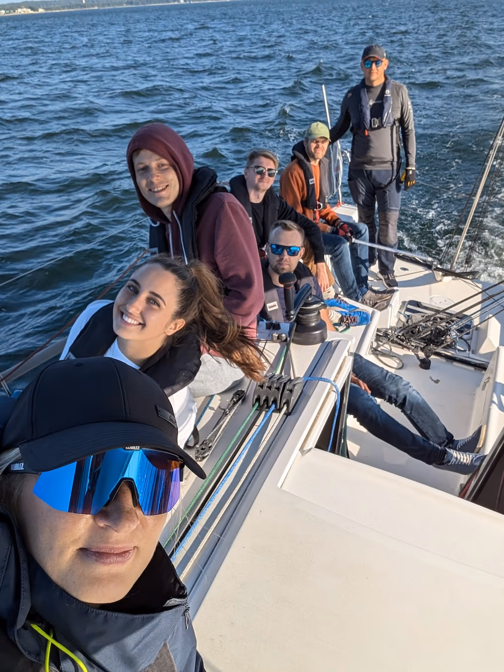 Sailing on a boat